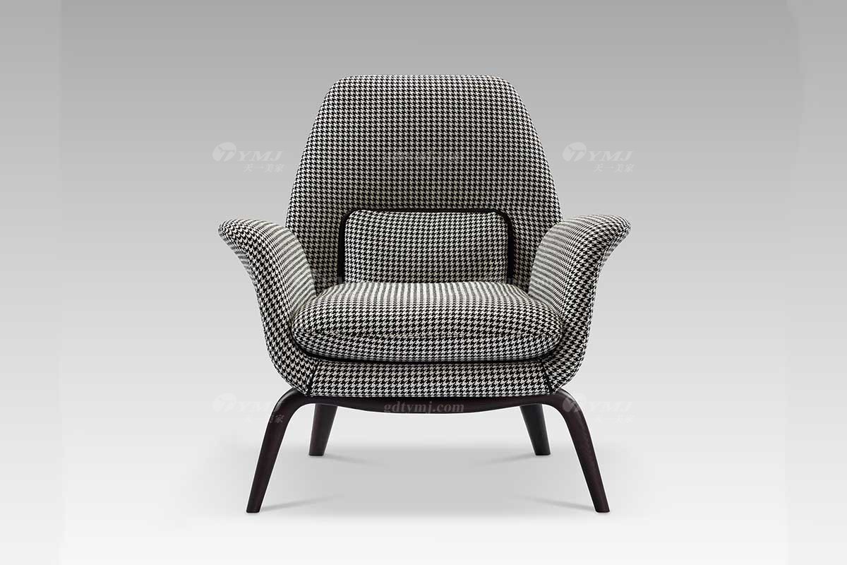 意式雅奢风格家具LUTUBE视频在线观看别墅会所家具简约灰色布艺休闲椅