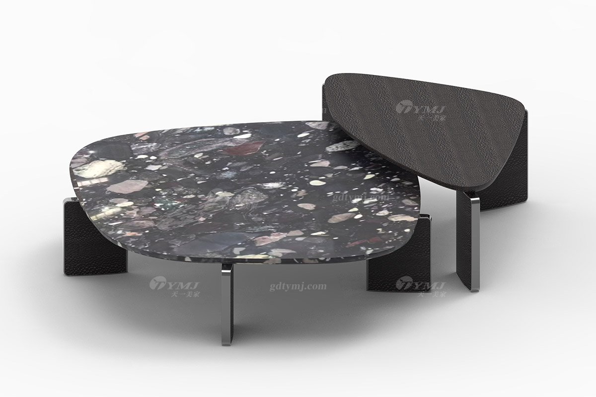  意式雅奢风格家具LUTUBE视频在线观看别墅会所家具简约高级天然大理石异形茶几LT2303茶几1