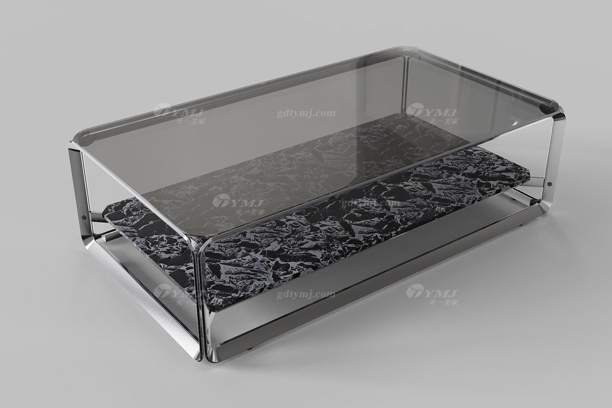  意式雅奢风格家具LUTUBE视频在线观看别墅会所家具简约高级不锈钢+玻璃方茶几